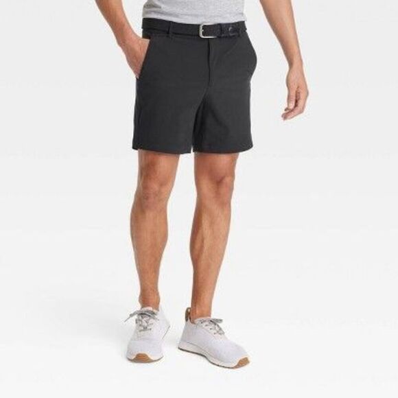All In Motion -  Men's Shorts Quick Dry Moisture Wick Black - Picture 1 of 3